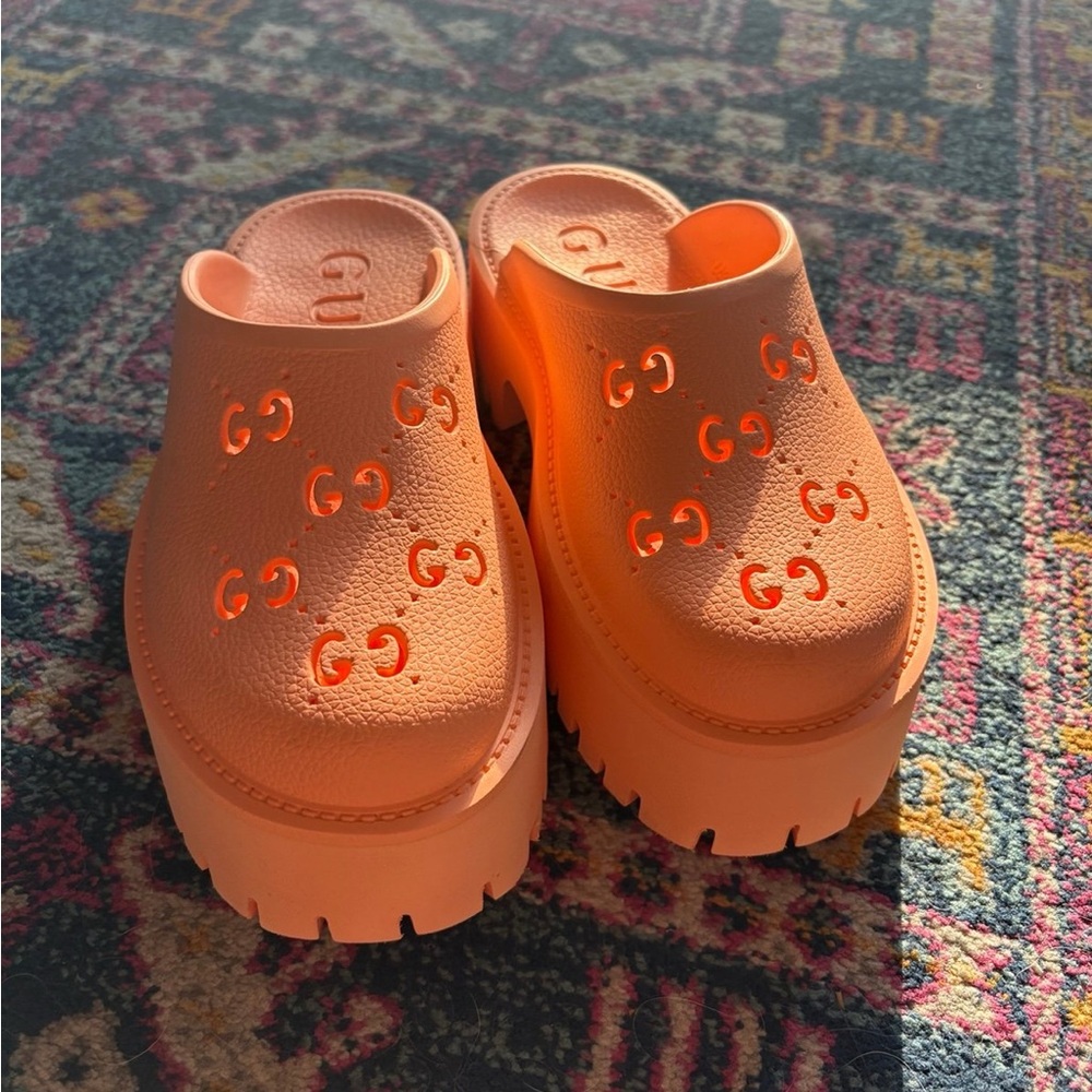 Gucci Print Mules Platform Shoes